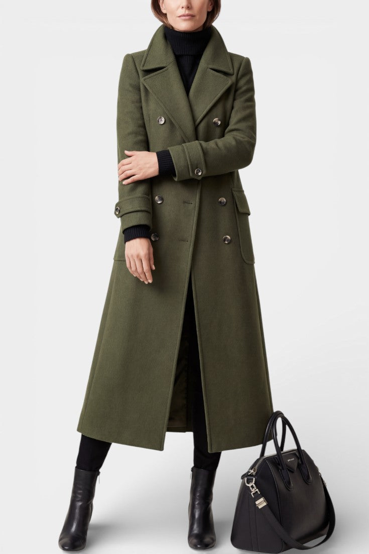 Claudette | Double-Breasted Tailored Long Coat