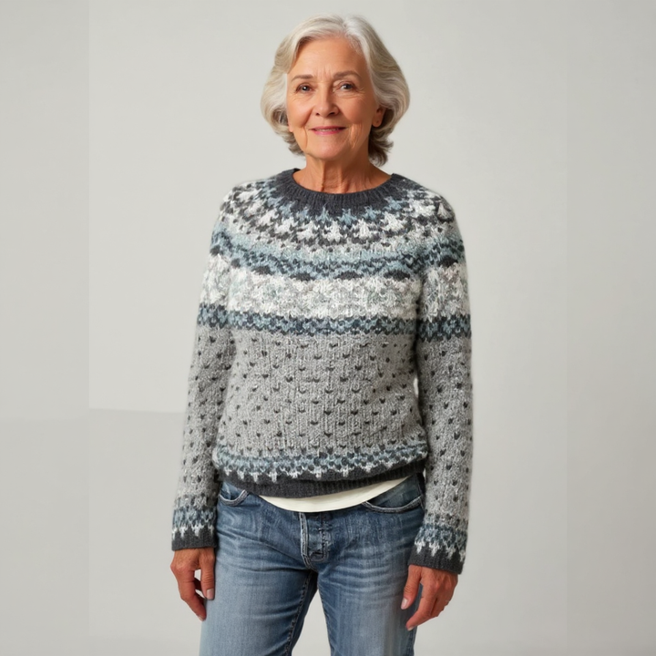 Sigrid | Nordic-Pattern Knit Sweater