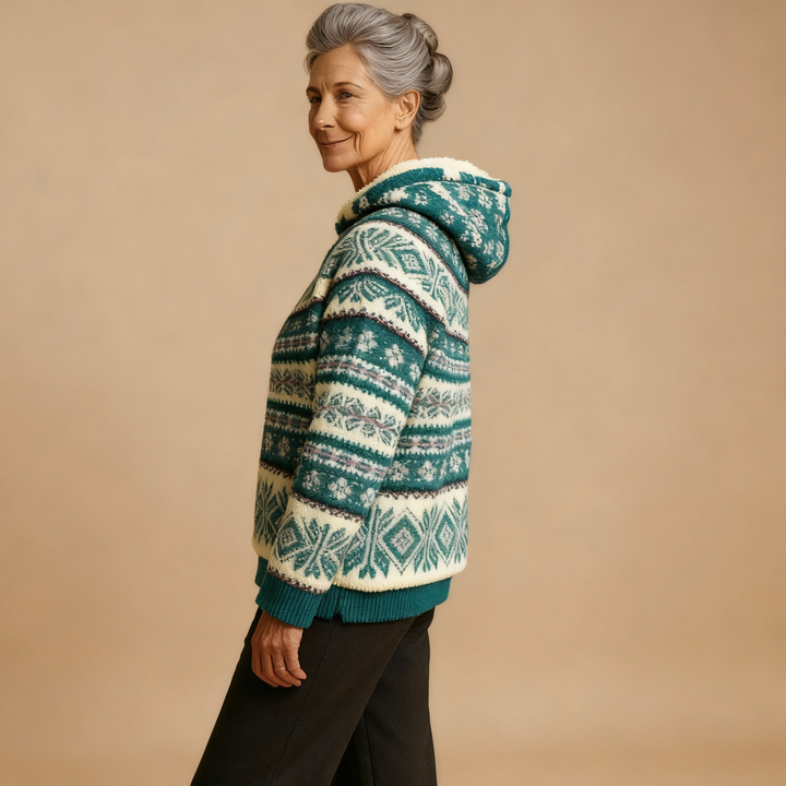 Katarina | Nordic Patterned Hoodie