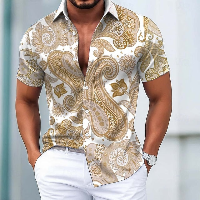 Daniel | Men's Satin Paisley Short Sleeve Shirt