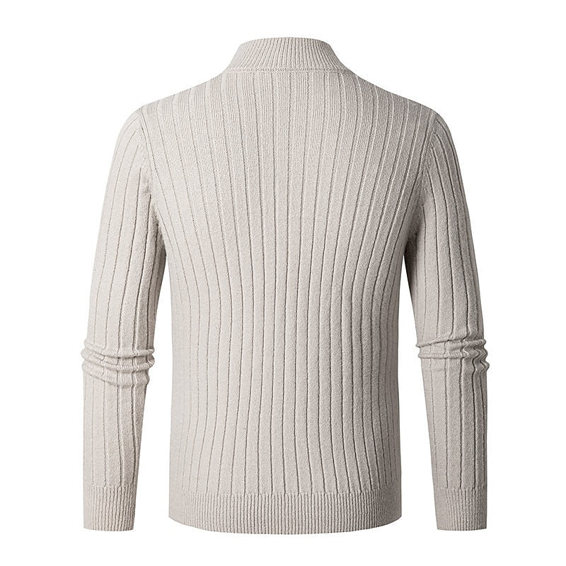 Miles | Ribbed Quarter-Zip Sweater