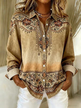 Colette | Vintage Floral Button-Front Blouse
