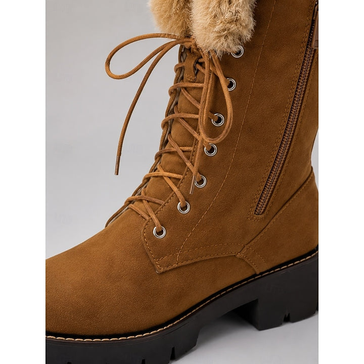 Katrina | Cozy-Cuff Lace-Up Winter Boots