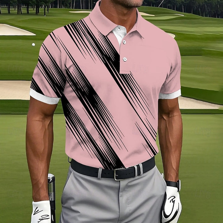 Lincoln | Diagonal Stripe Polo Shirt