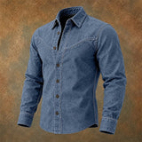 Caleb | Men's Washed Cotton Long Sleeve Shirt