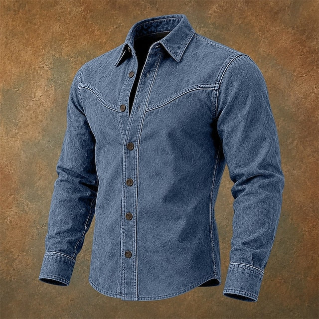 Caleb | Men's Washed Cotton Long Sleeve Shirt