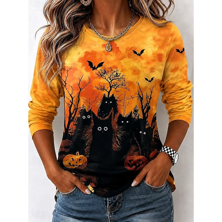 Hazel | Halloween Witch Silhouette Long Sleeve Top