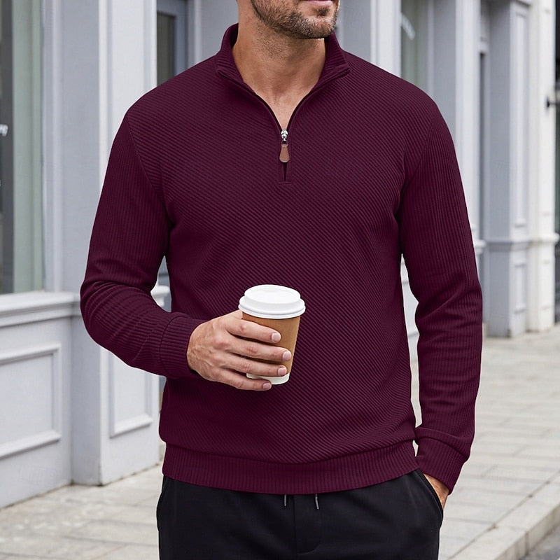 Easton | Textured Quarter-Zip Pullover