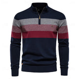 Sawyer | Quarter-Zip Striped Sweater