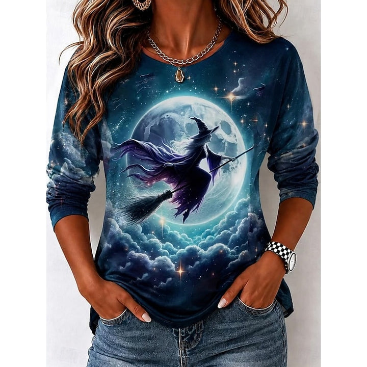 Hazel | Halloween Witch Silhouette Long Sleeve Top