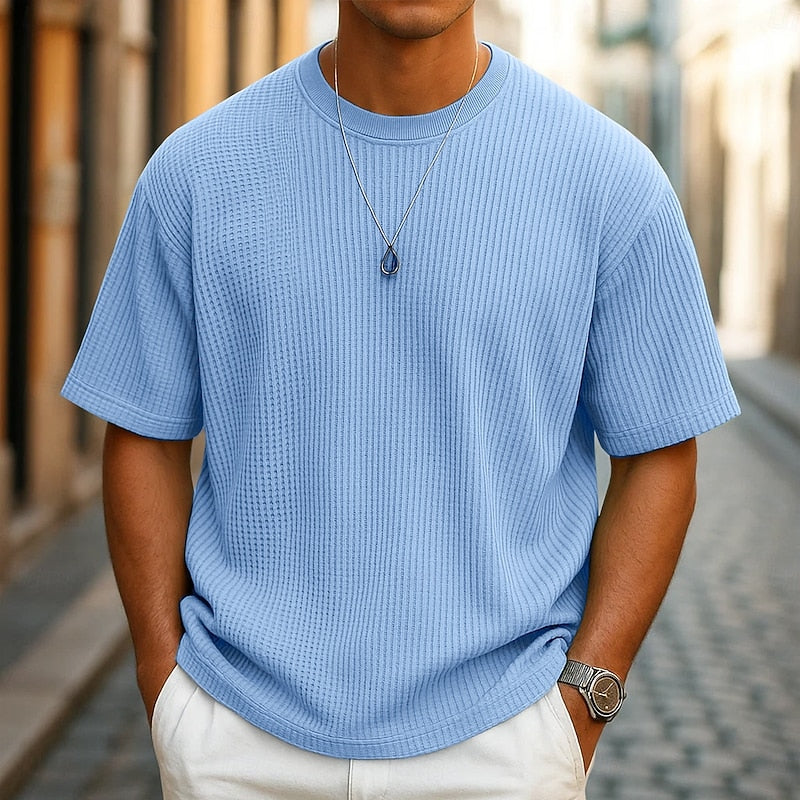 Emmett | Textured Waffle-Knit T-Shirt