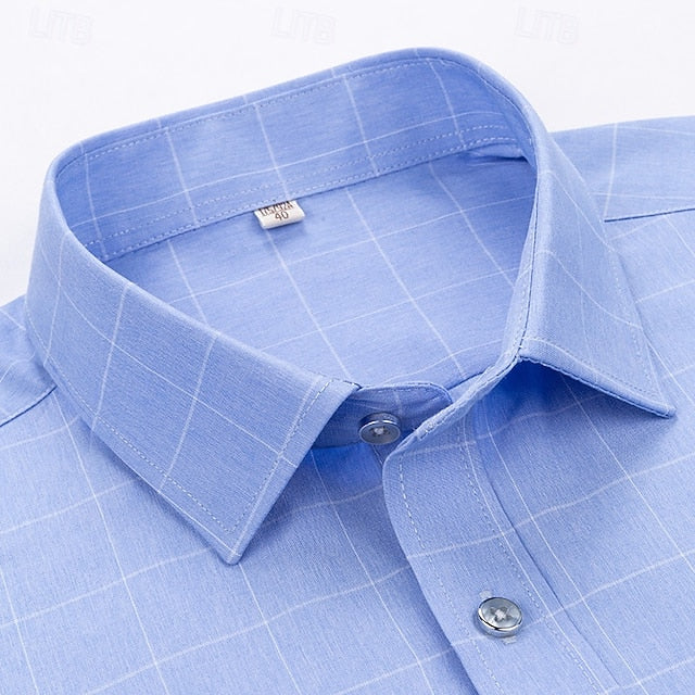 Roger | Men's Windowpane Check Short Sleeve Shirt