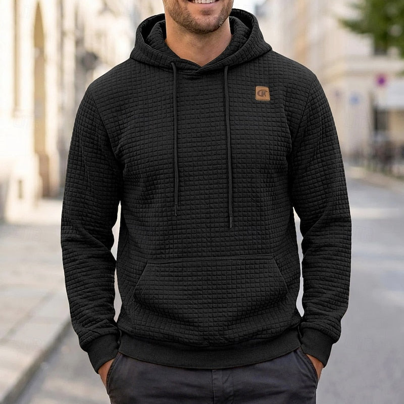 Miles | Textured Hooded Pullover Hoodie