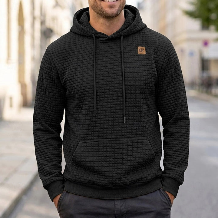 Miles | Textured Hooded Pullover Hoodie