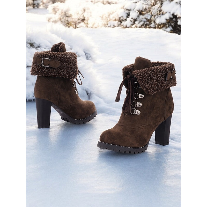 Juliette | Cozy Lace-Up Heeled Winter Boots
