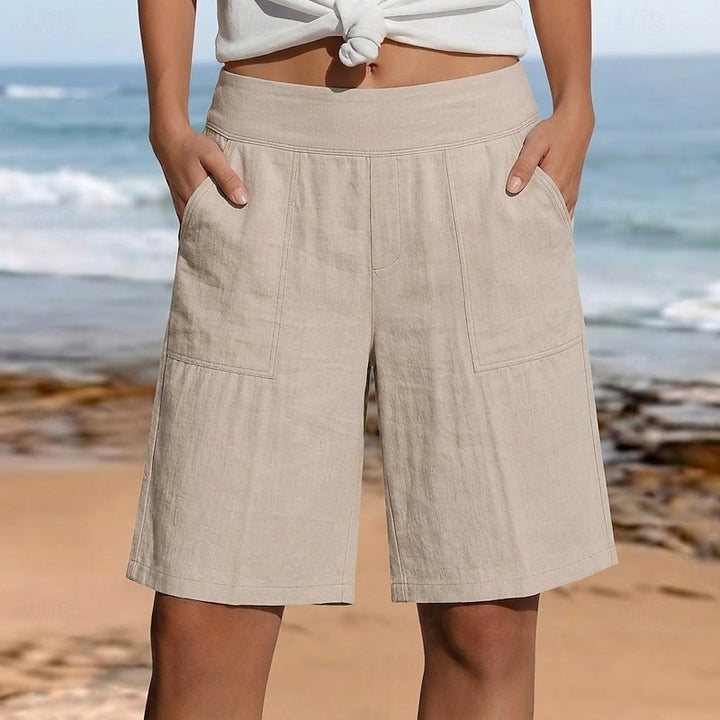 Vivienne | Relaxed High-Waist Knee-Length Shorts
