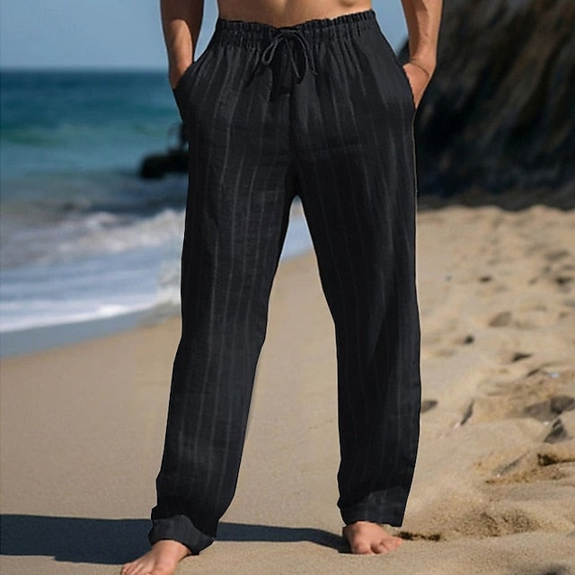 Antonio | Men's Striped Linen Trousers