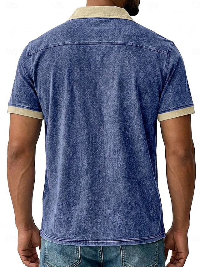 Steven | Men's Acid Wash Cotton Polo