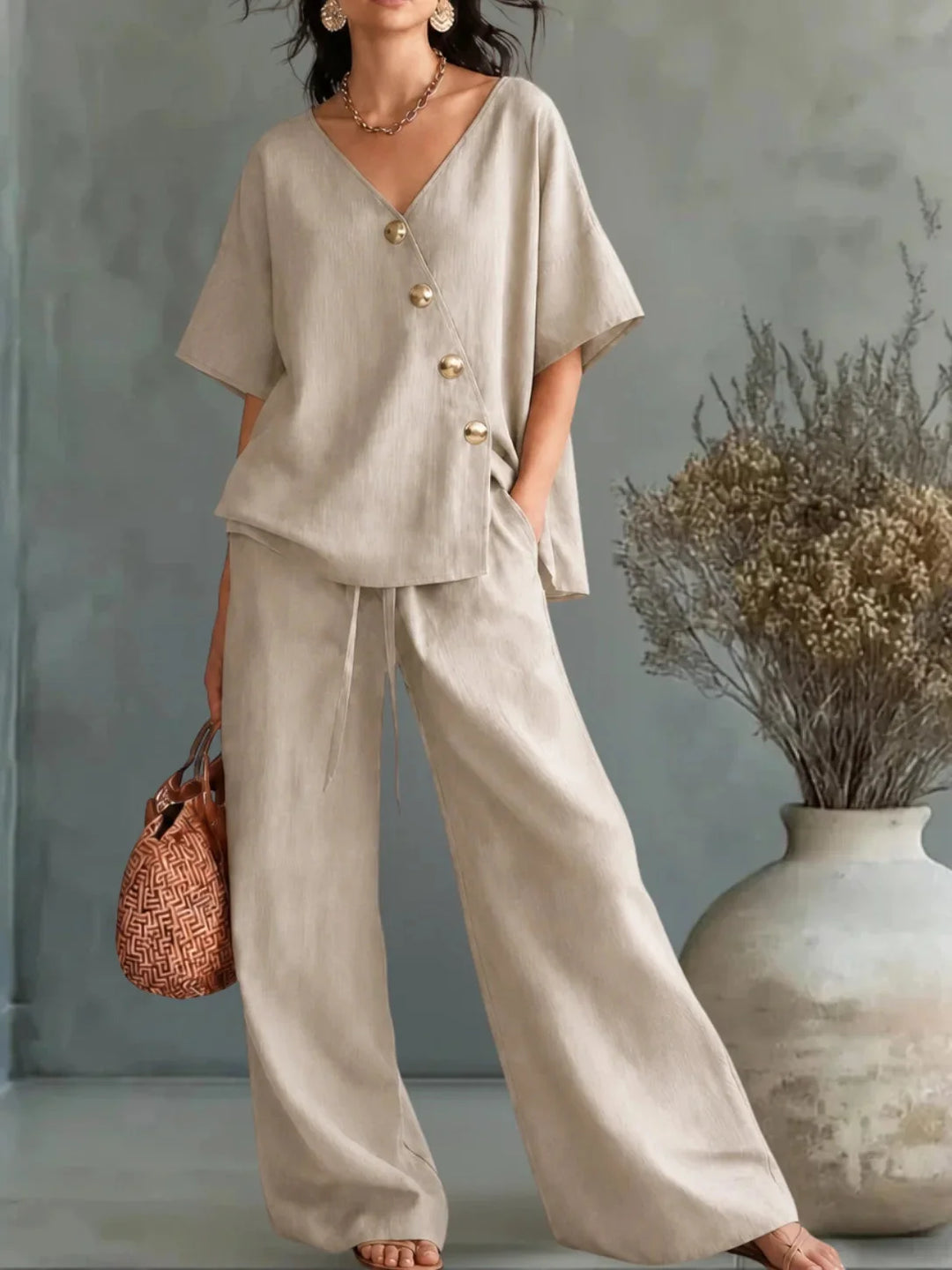 Gwyneth | Relaxed Wide-Leg Two-Piece Set
