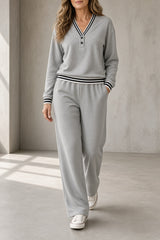 Danielle | Varsity-Trim Two-Piece Set