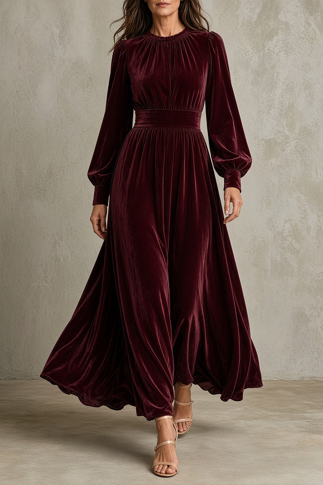 Athena | Flowing Long-Sleeve Maxi Dress
