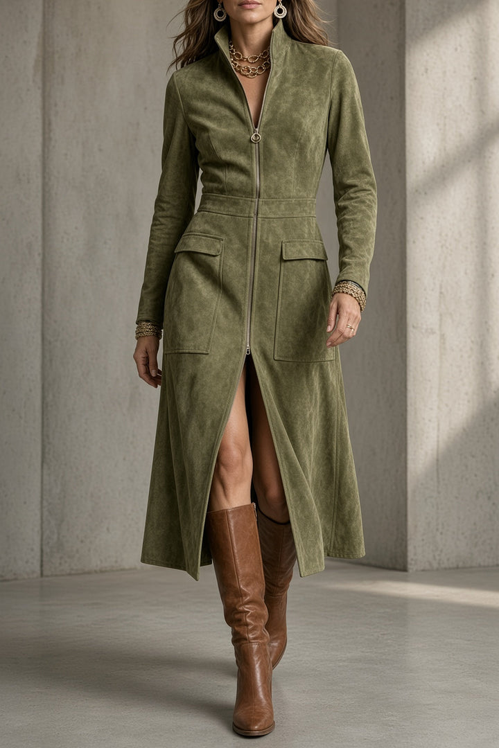 Josephine | Sculpted Zip-Front Coat Dress