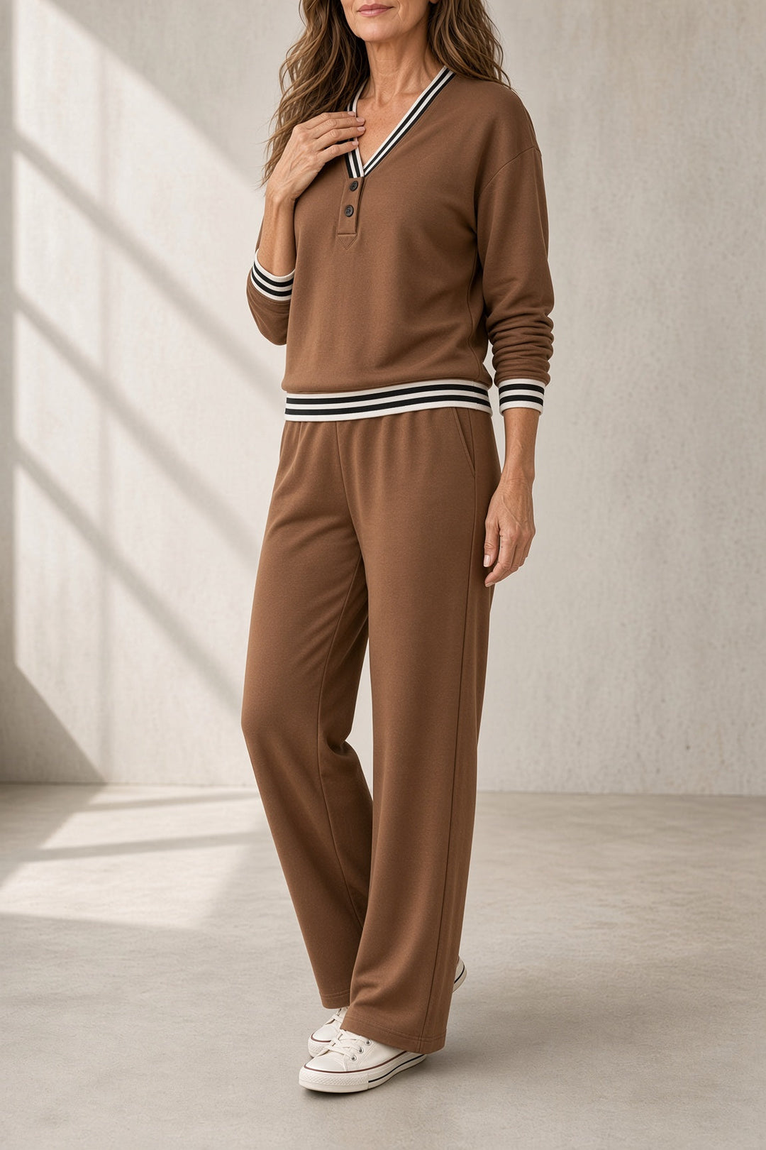 Danielle | Varsity-Trim Two-Piece Set