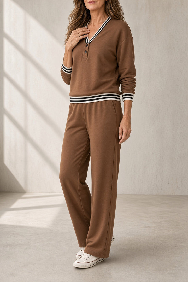 Danielle | Varsity-Trim Two-Piece Set