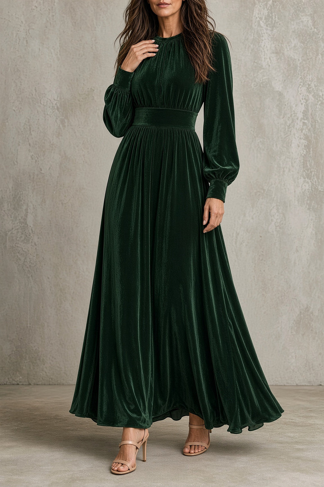 Athena | Flowing Long-Sleeve Maxi Dress