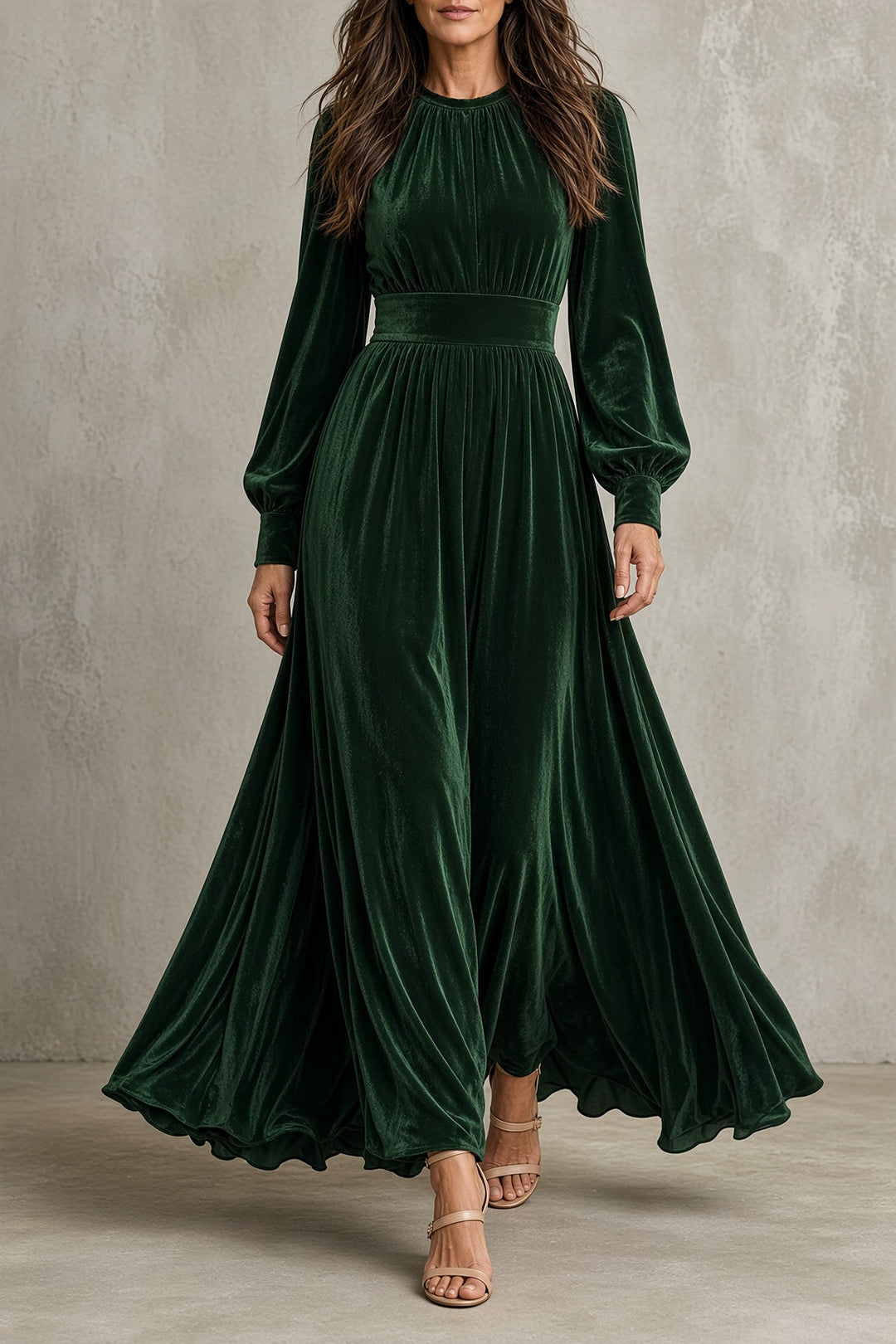 Athena | Flowing Long-Sleeve Maxi Dress