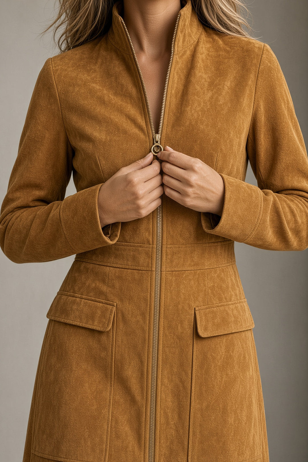 Josephine | Sculpted Zip-Front Coat Dress
