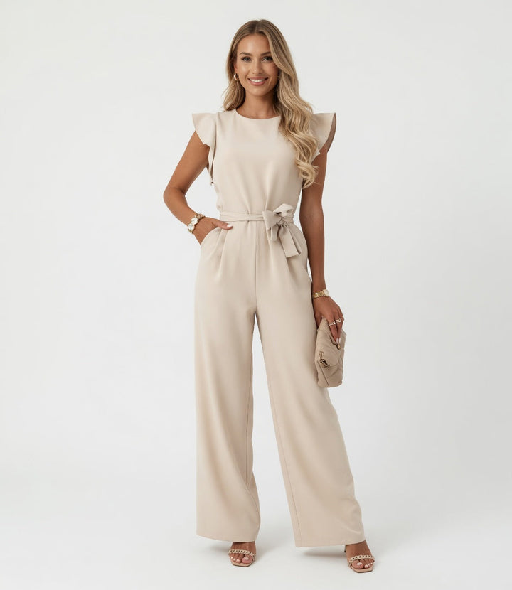 Julia | Women's Ruffle-Sleeve Wide-Leg Jumpsuit