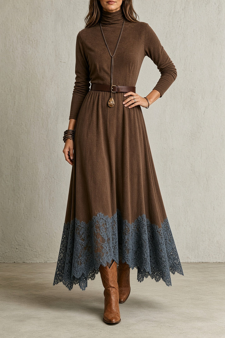 Cecily | Lace-Hem Maxi Dress