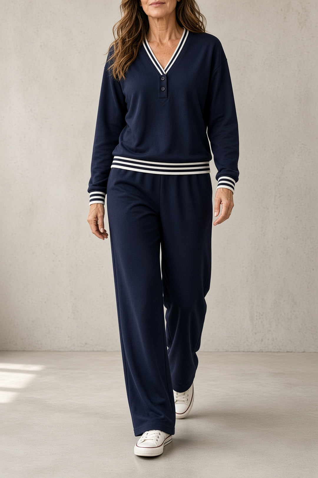 Danielle | Varsity-Trim Two-Piece Set