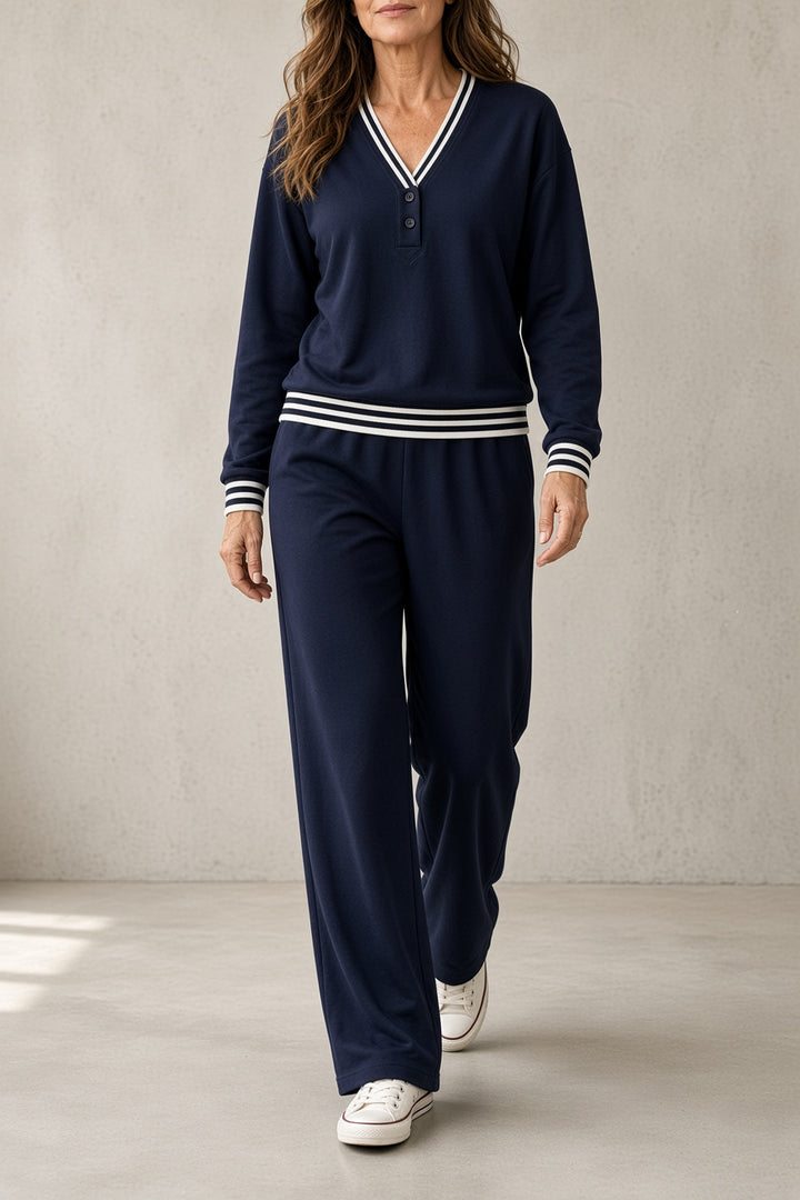 Danielle | Varsity-Trim Two-Piece Set