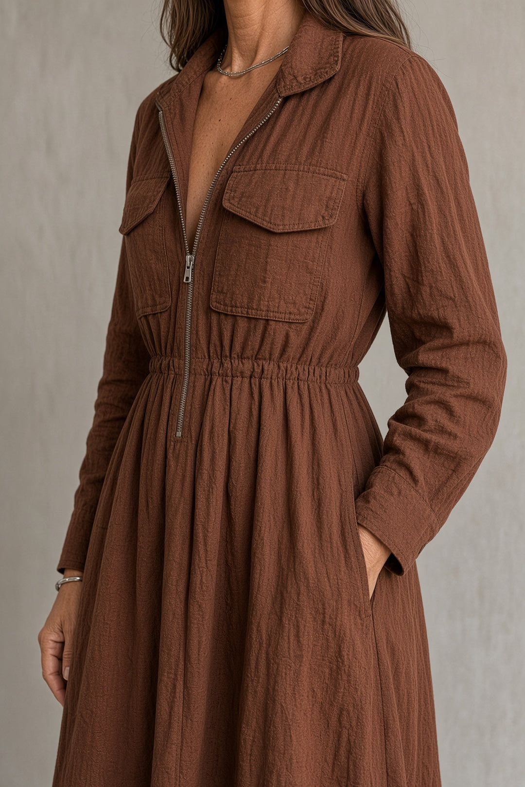 Juniper | Relaxed Zip-Front Maxi Dress