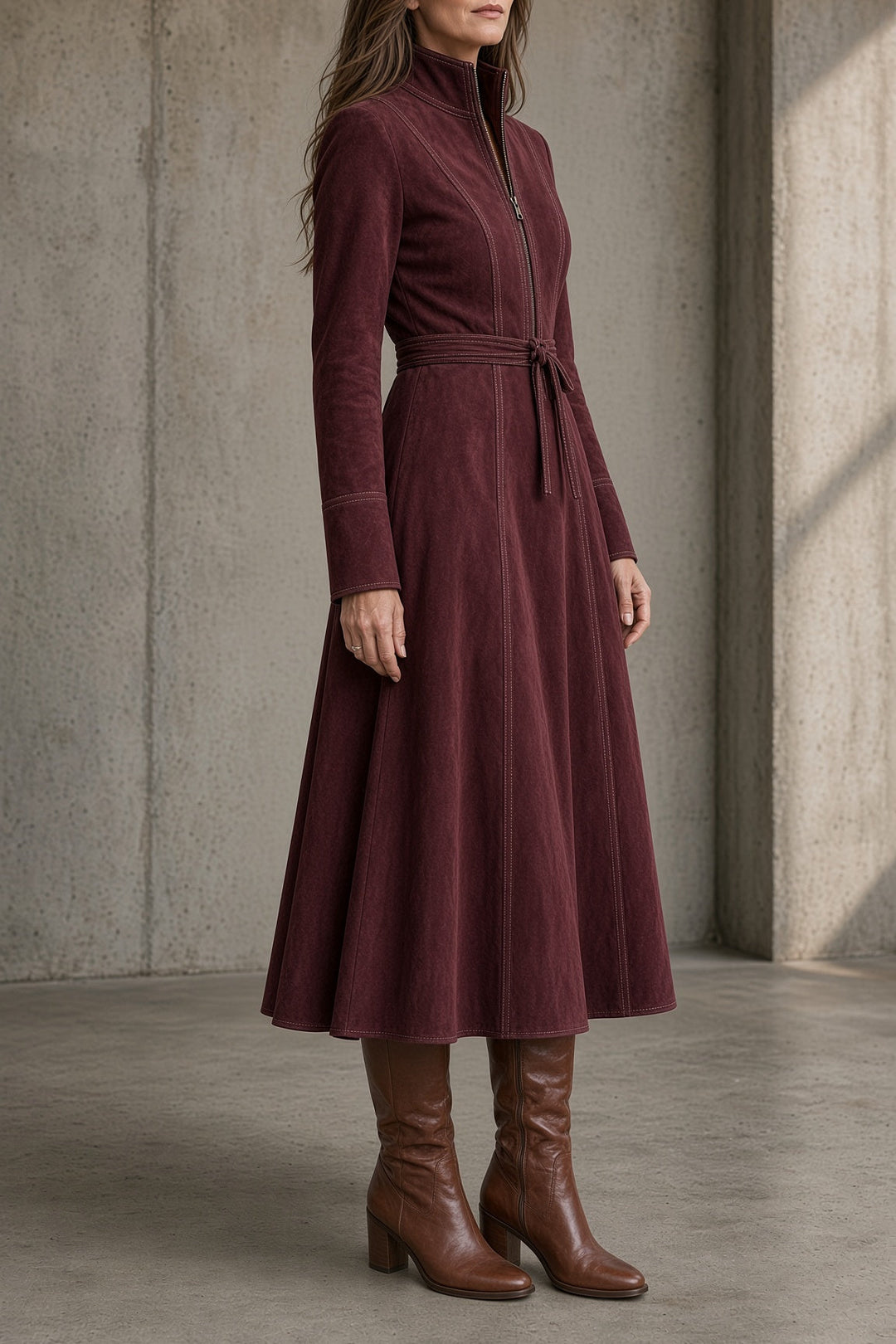 Juliet | Zip-Front Midi Dress
