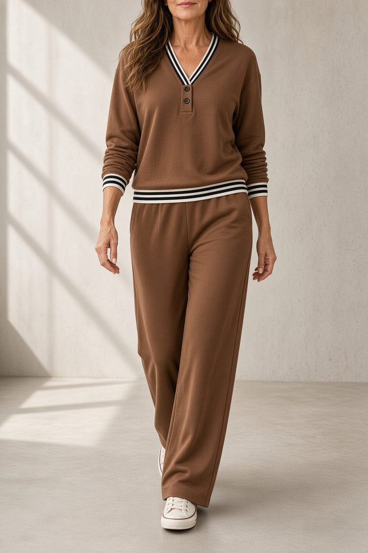 Danielle | Varsity-Trim Two-Piece Set