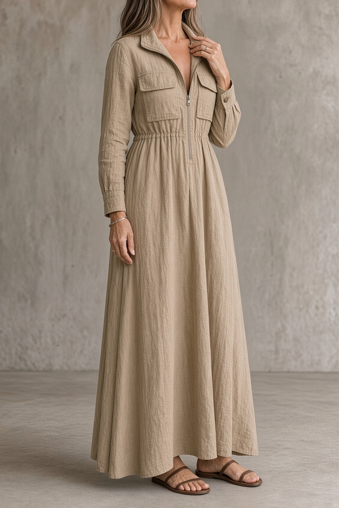 Juniper | Relaxed Zip-Front Maxi Dress