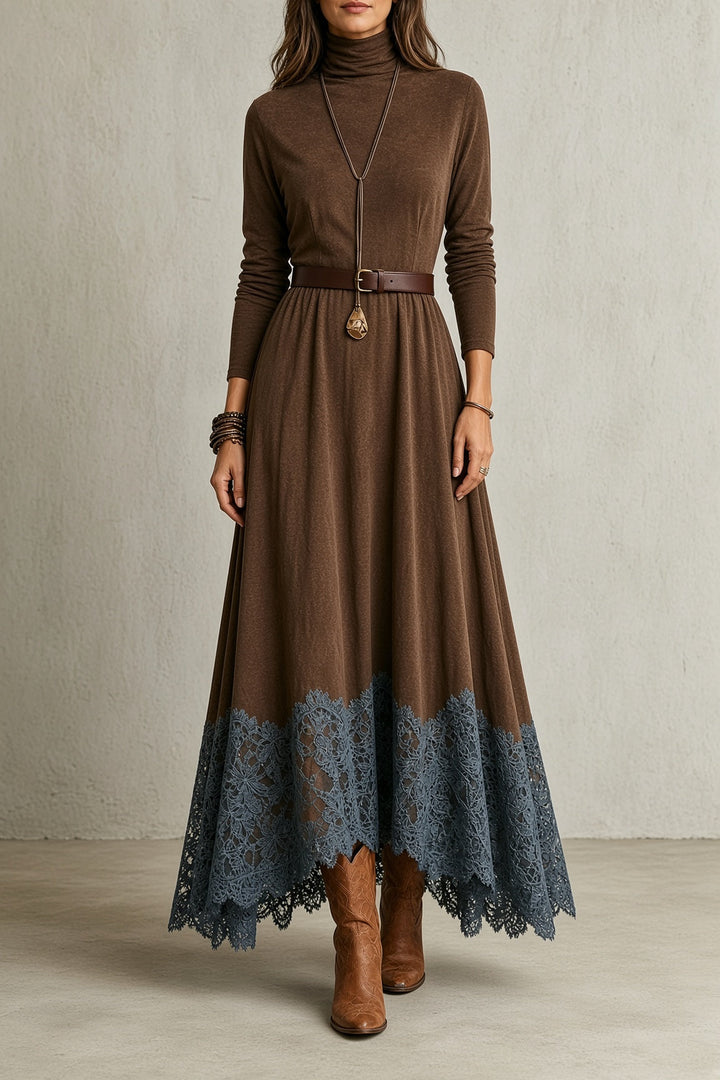 Cecily | Lace-Hem Maxi Dress