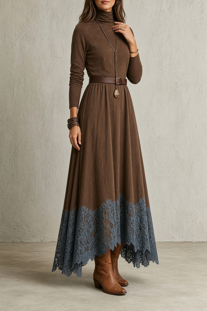 Cecily | Lace-Hem Maxi Dress