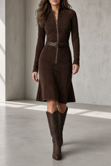 Tilda | Belted Zip-Front Dress