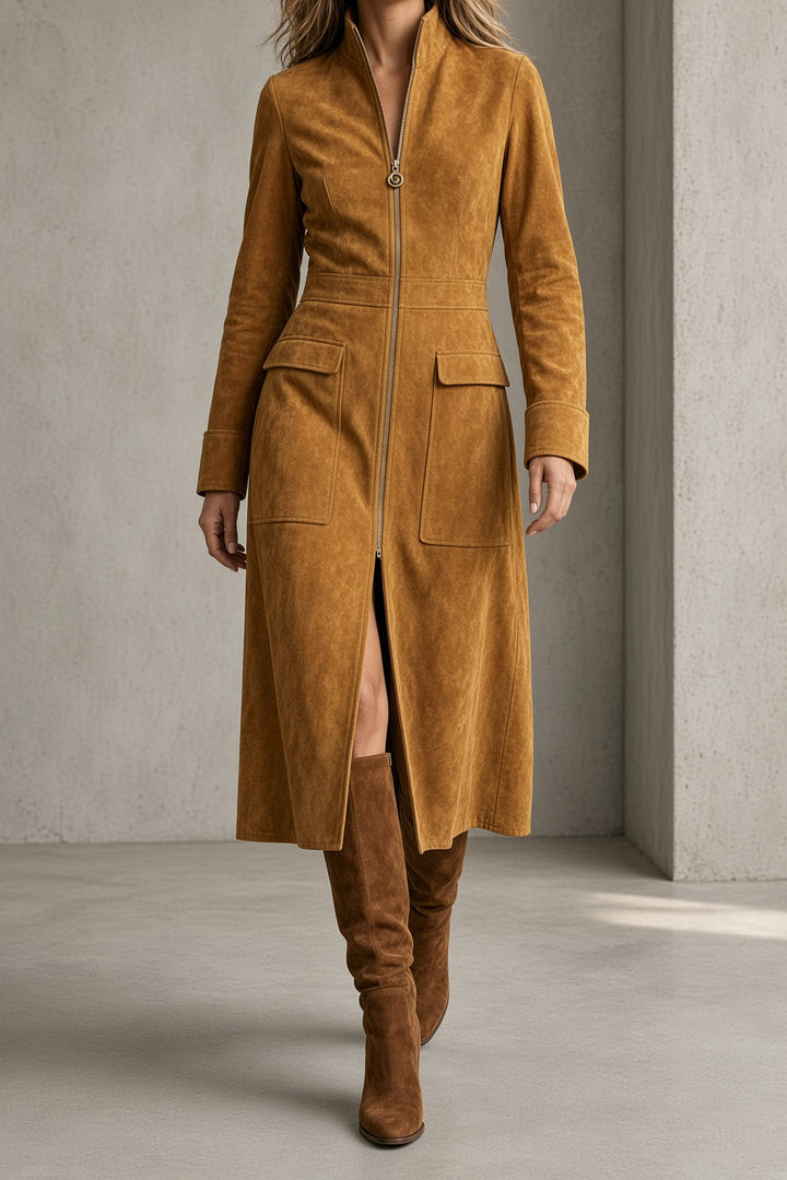 Josephine | Sculpted Zip-Front Coat Dress