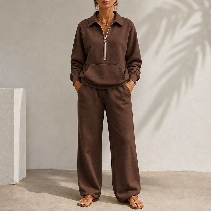 Loretta | Relaxed Half-Zip Two-Piece Set