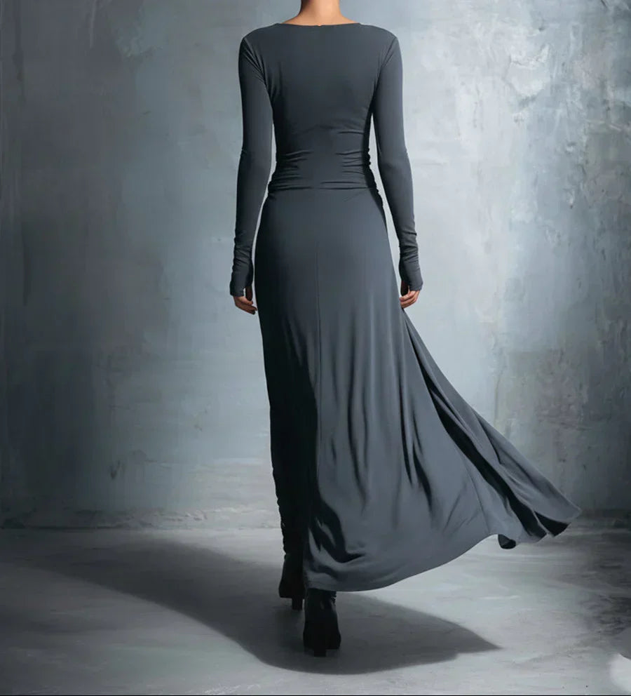 Lenora | Draped Side-Knot Maxi Dress