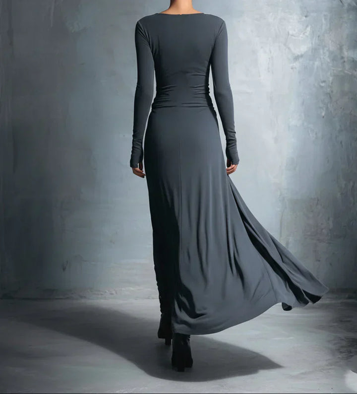 Lenora | Draped Side-Knot Maxi Dress