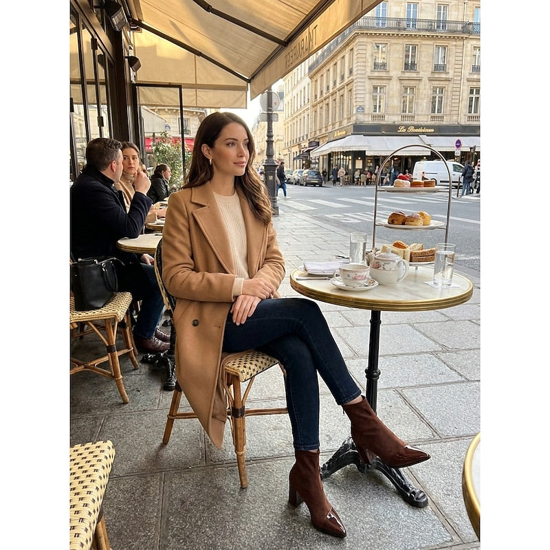 Lillian | Cap-Toe Chunky Heel Ankle Boots