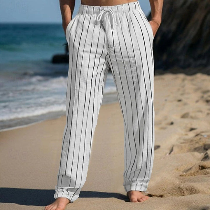 Nicholas | Relaxed Drawstring Pinstripe Pants