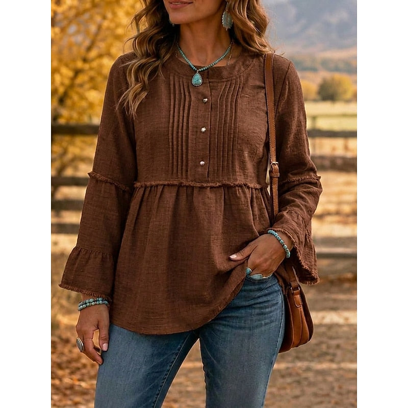 Hazel | Ruffled Peplum Blouse