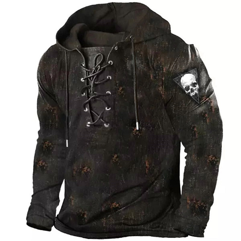 Barrett | Halloween Skull Lace-Up Hoodie